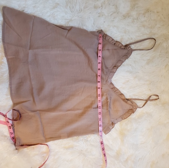 HP 90S Y2K Nude boho chic gypsy ruffle cami top - Picture 5 of 5